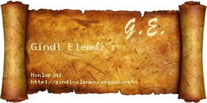 Gindl Elemér névjegykártya